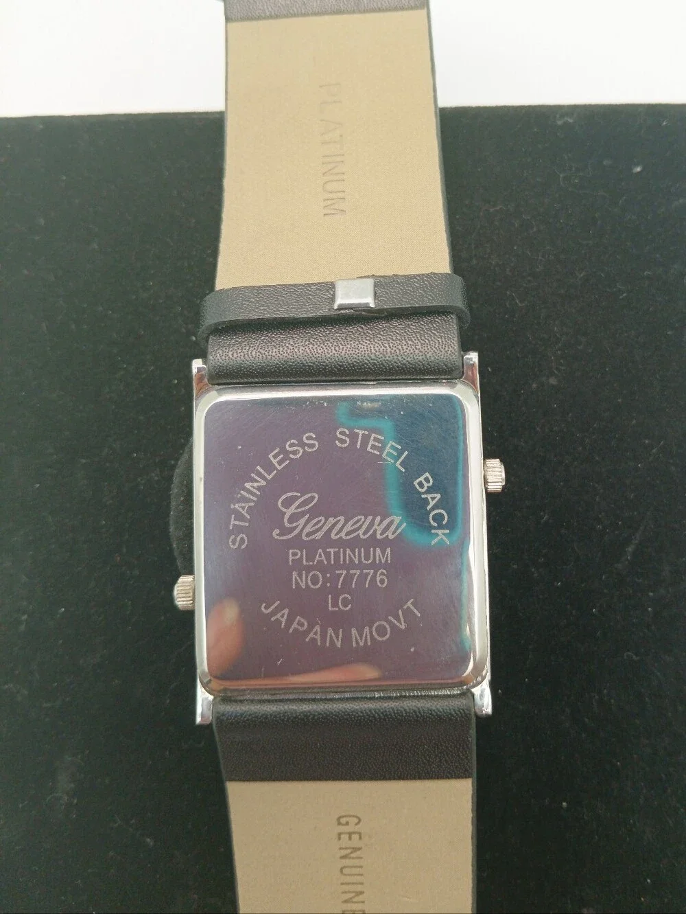 Geneva Dual-Face Silver Case Watch with Black and White Dials Rare Hard To Find